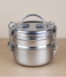 Indian Tiffin or Lunch Pot with Handle, Large