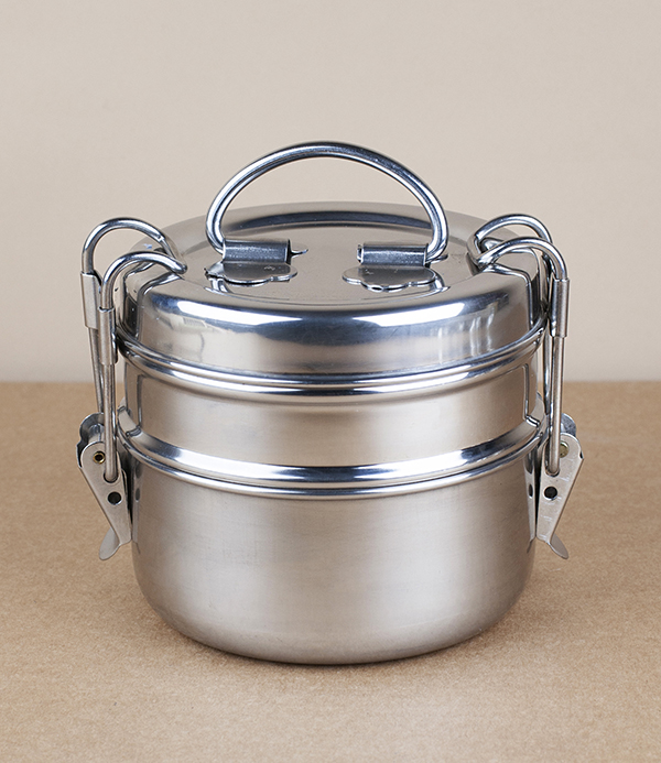 Indian Tiffin or Lunch Pot with Handle, Large
