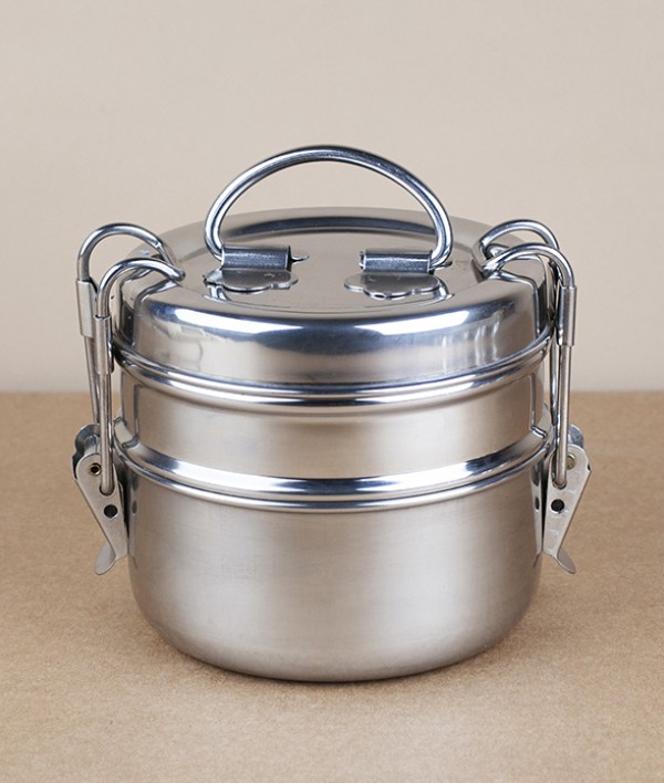 Indian Tiffin or Lunch Pot with Handle, Large