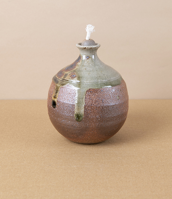 Tom Knowles Jackson High Fired Oil Lamp, Half Glaze