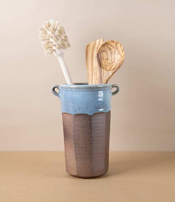 Tom Knowles Jackson Stoneware Utensil Holder, Blue