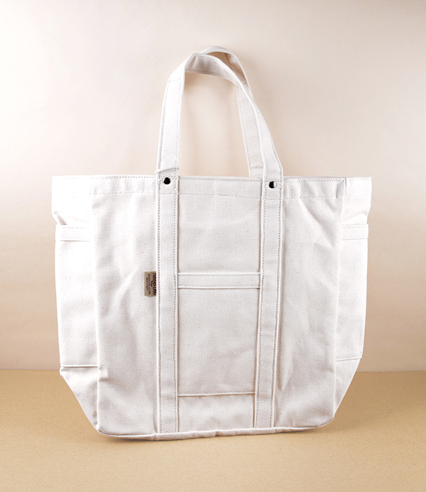 Threadline Cotton Square Tote Bag, Cream