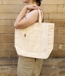 Threadline Cotton Square Tote Bag, Cream