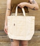 Threadline Cotton Square Tote Bag, Cream