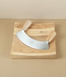 Triangle Mezzaluna Concave Mincing Board, Ash