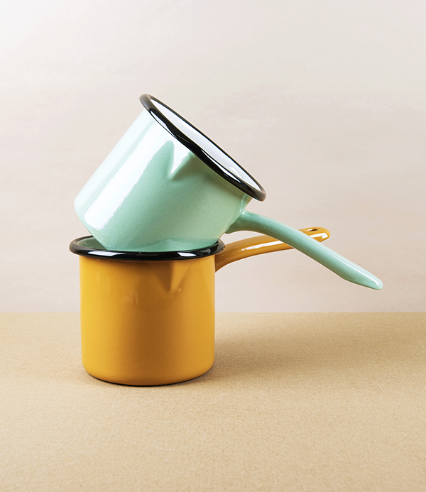 Turkish Enamel Milk Pan, Pistachio