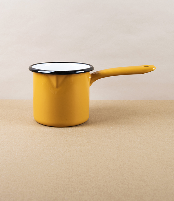 Turkish Enamel Milk Pan, Yellow