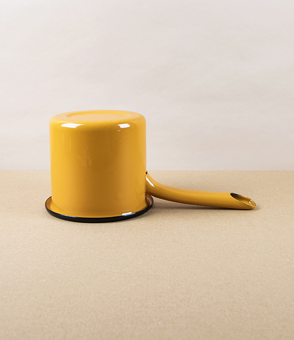 Turkish Enamel Milk Pan, Yellow