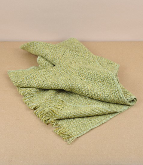 Irish tweed wool & cotton scarf, Fen Nettle