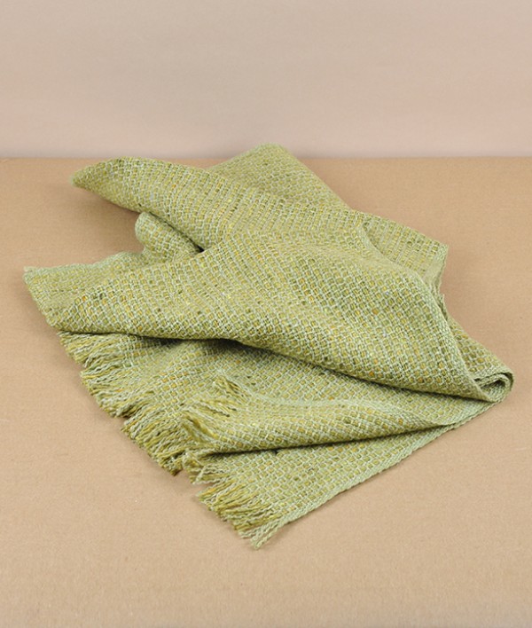 Irish tweed wool & cotton scarf, Fen Nettle