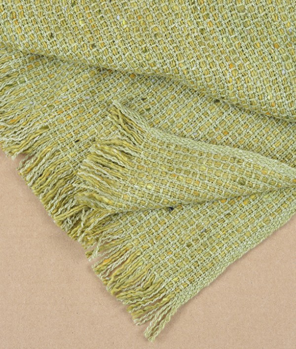 Irish tweed wool & cotton scarf, Fen Nettle