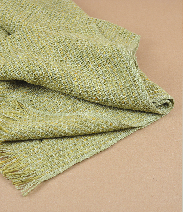 Irish tweed wool & cotton scarf, Fen Nettle
