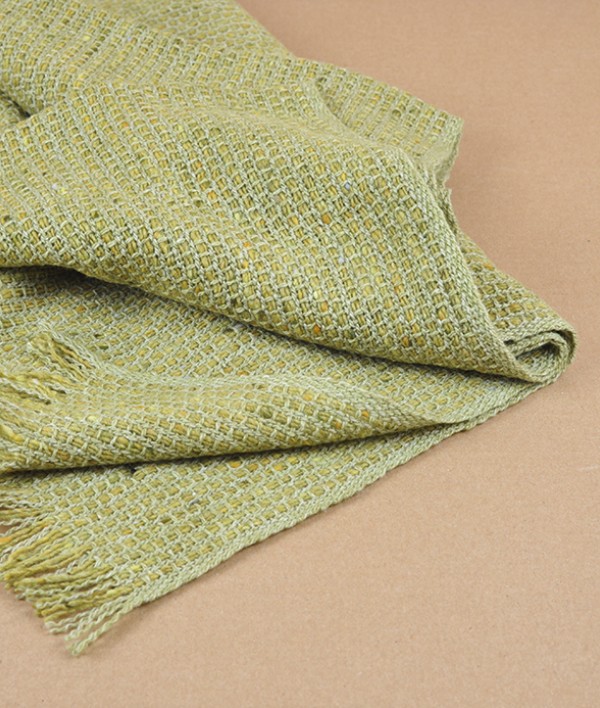Irish tweed wool & cotton scarf, Fen Nettle