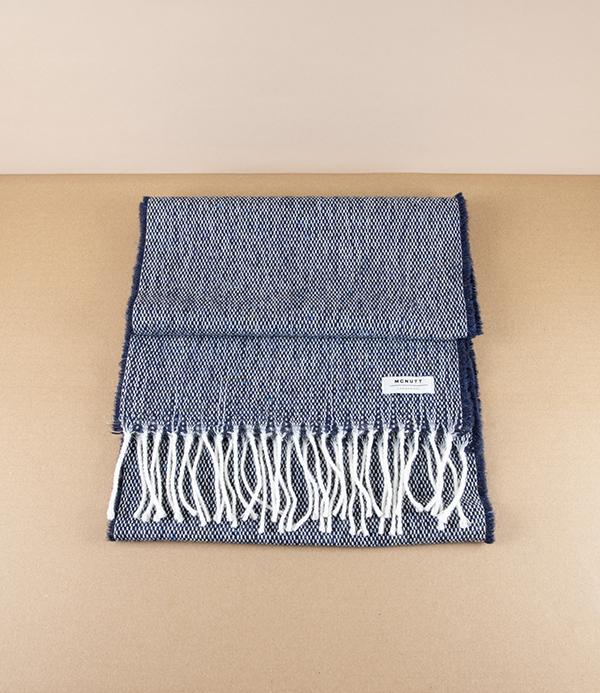 McNutt of Donegal Tweed Scarf, Navy
