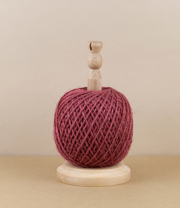 Turned Beech Twine Stand with Jute Twine & Cutter