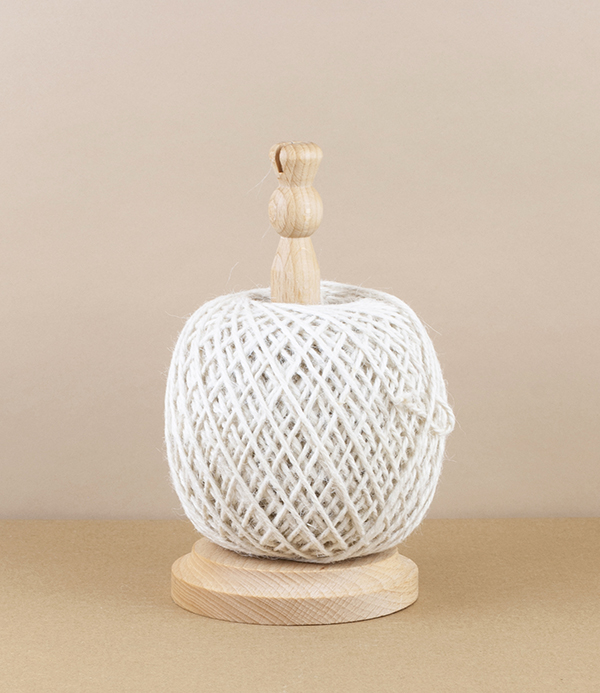 Turned Beech Twine Stand with Jute Twine & Cutter