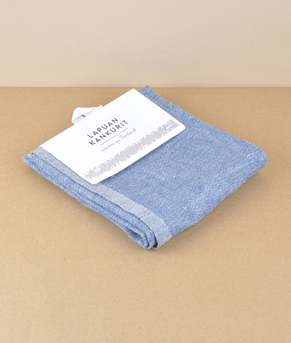 Finnish Washed Linen Kitchen Towel, Blueberry/Linen