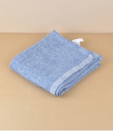 Finnish Washed Linen Kitchen Towel, Blueberry/Linen