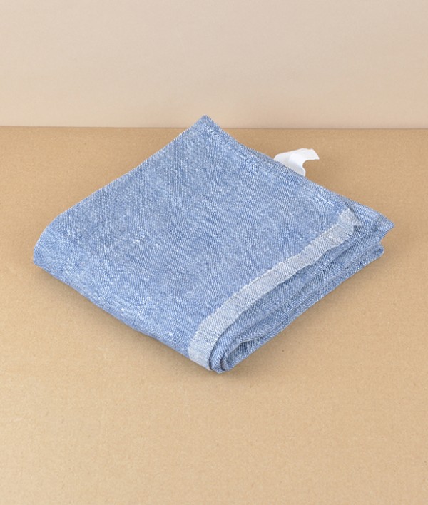 Finnish Washed Linen Kitchen Towel, Blueberry/Linen