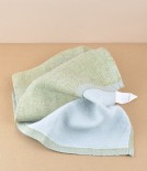 Finnish Washed Linen Kitchen Towel, Olive / Grey