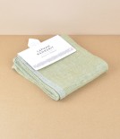 Finnish Washed Linen Kitchen Towel, Olive / Grey
