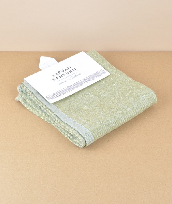 Finnish Washed Linen Kitchen Towel, Olive / Grey
