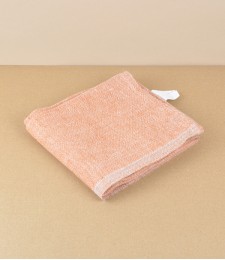 Finnish Washed Linen Kitchen Towel, Natural / Rust