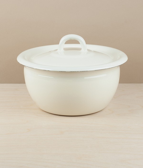 Ukrainian Enamel Cook & Store, Cream