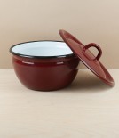 Ukrainian Enamel Cook & Store, Dark Red