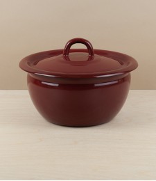 Ukrainian Enamel Cook & Store, Dark Red