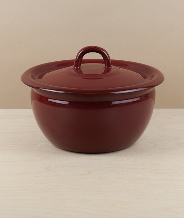 Ukrainian Enamel Cook & Store, Dark Red