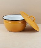 Ukrainian Enamel Cook & Store, Yellow