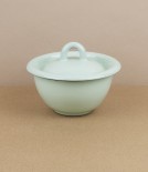 Ukrainian lidded enamel bowl, 10cm, mint
