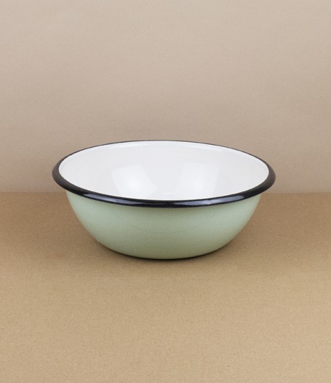 Ukrainian enamel bowl, 20cm, pistachio