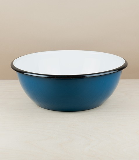 Ukrainian Enamel Bowl, 28cm, Blue