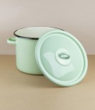 Ukrainian enamel casserole 24cm, 5.5l, pistachio