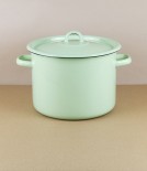 Ukrainian enamel casserole 24cm, 5.5l, pistachio