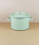 Ukrainian enamel casserole 20cm, 3l, pistachio