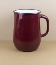Ukrainian Enamel Water Jug, Burgundy