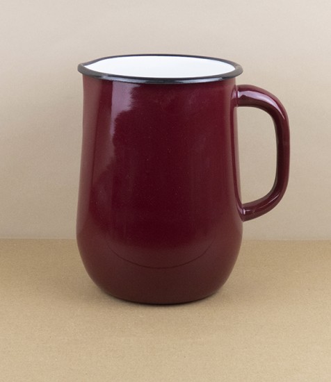 Ukrainian Enamel Water Jug, Burgundy