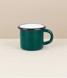 Ukrainian Enamel Small Mug, 0.25l, Dark Green