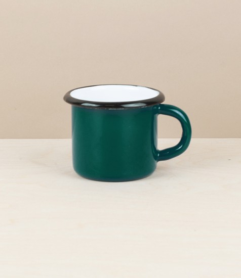 Ukrainian Enamel Small Mug, 0.25l, Dark Green