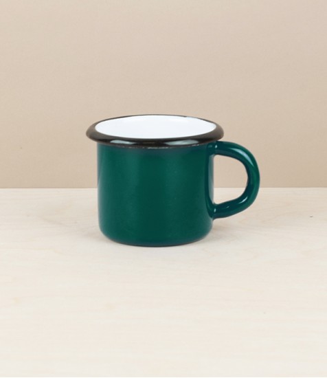 Ukrainian Enamel Small Mug, 0.25l, Dark Green