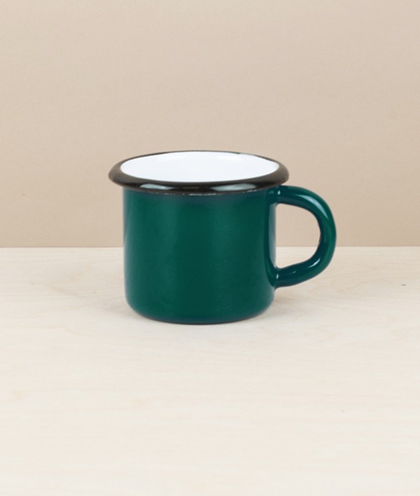 Ukrainian Enamel Small Mug, 0.25l, Dark Green