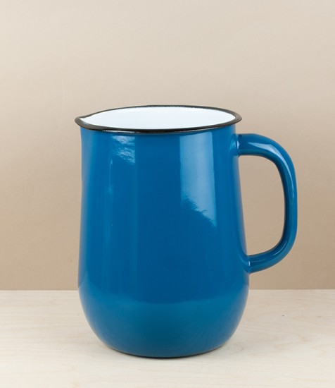 Ukrainian Enamel Water Jug, Blue