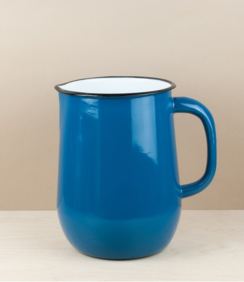 Ukrainian Enamel Water Jug, Blue