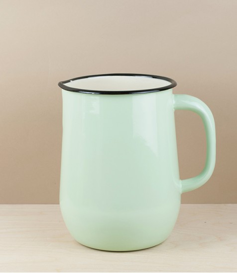 Ukrainian Enamel Water Jug, Pistachio