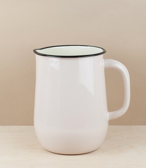 Ukrainian Enamel Water Jug, Old Rose