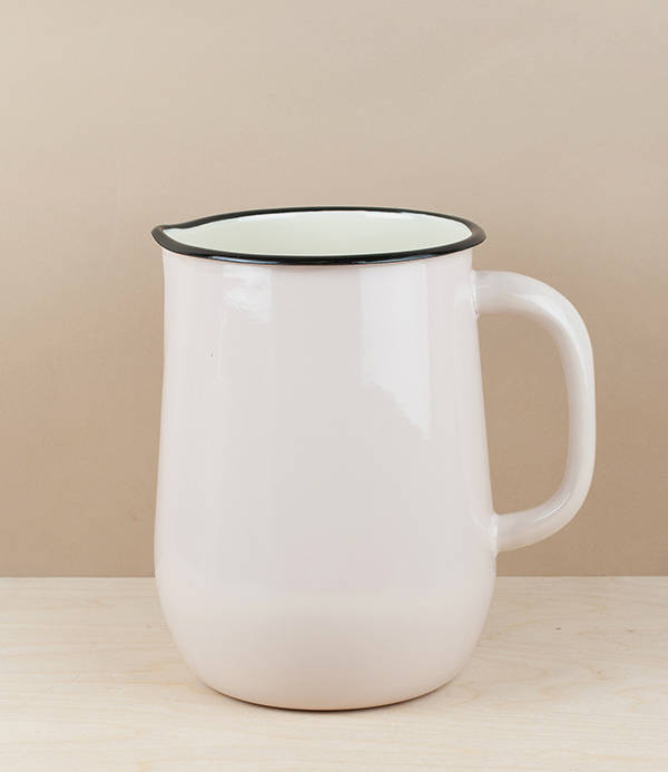 Ukrainian Enamel Water Jug, Old Rose