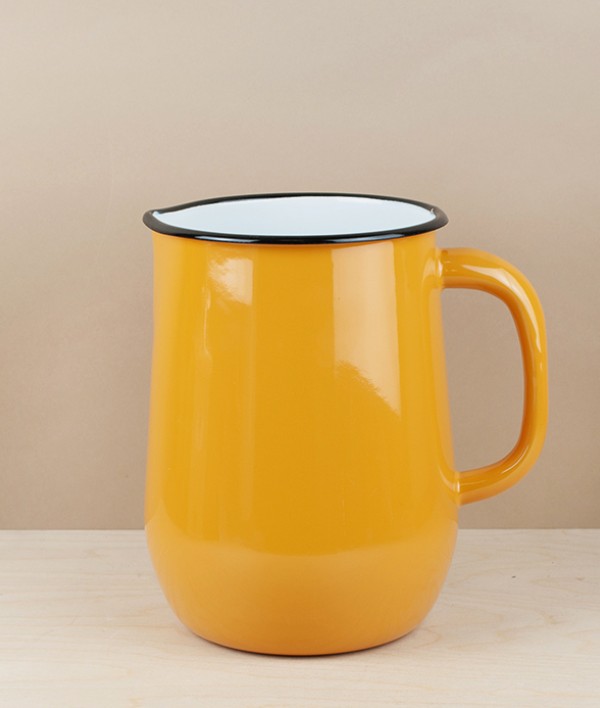 Ukrainian Enamel Water Jug, Yellow